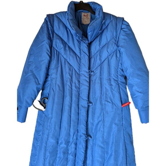 THE WATERS EDGE Vintage Blue Down Puffer Coat Sz LRG - Picture 8 of 10